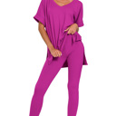  Buttery Soft Microfiber Short Sleeve Loungewear Set | S-3X