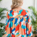  Abstract Ruffled Sleeve Blouse | Free Shipping
