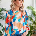  Abstract Ruffled Sleeve Blouse | Free Shipping