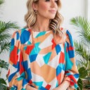  Abstract Ruffled Sleeve Blouse | Free Shipping