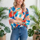  Abstract Ruffled Sleeve Blouse | Free Shipping