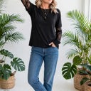  Belle Bow Textured Sheer Long Sleeve Tee | S-XL