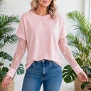  Belle Bow Textured Sheer Long Sleeve Tee | S-XL