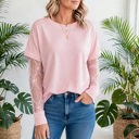 Belle Bow Textured Sheer Long Sleeve Tee | S-XL