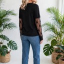  Belle Bow Textured Sheer Long Sleeve Tee | S-XL