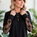  Belle Bow Textured Sheer Long Sleeve Tee | S-XL