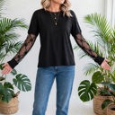 Belle Bow Textured Sheer Long Sleeve Tee | S-XL