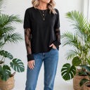  Belle Bow Textured Sheer Long Sleeve Tee | S-XL