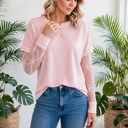  Belle Bow Textured Sheer Long Sleeve Tee | S-XL