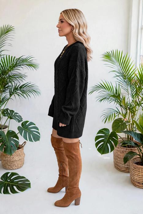 Cozy Cable Knit Sweater Dress | S-XL
