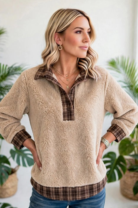 Ever Plaid Cozy Fleece Sweatshirt | S-XL
