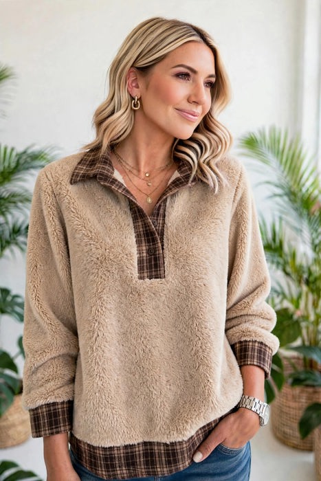 Ever Plaid Cozy Fleece Sweatshirt | S-XL