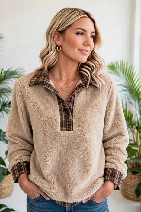 Ever Plaid Cozy Fleece Sweatshirt | S-XL