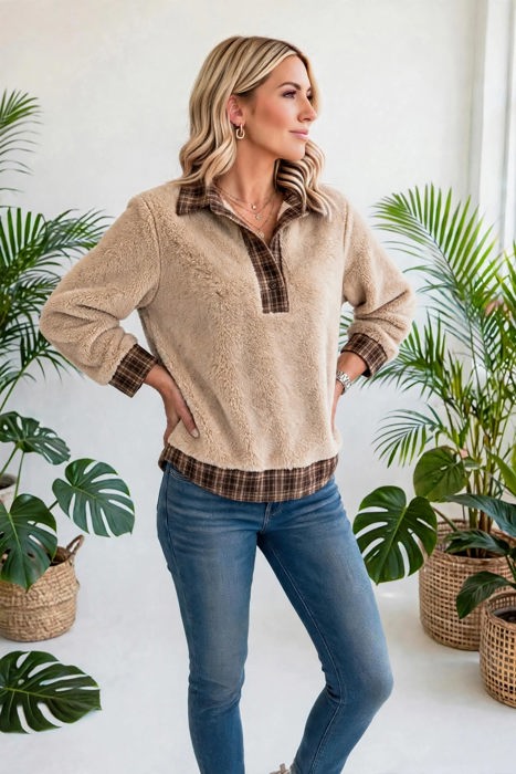 Ever Plaid Cozy Fleece Sweatshirt | S-XL