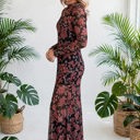  Midnight Bloom Retro Floral Mesh Dress