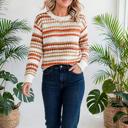  Striped Eyelet Detail Sweater | S-XL