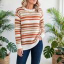  Striped Eyelet Detail Sweater | S-XL