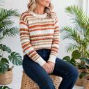 Striped Eyelet Detail Sweater | S-XL