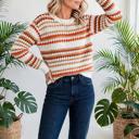 Striped Eyelet Detail Sweater | S-XL