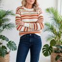  Striped Eyelet Detail Sweater | S-XL