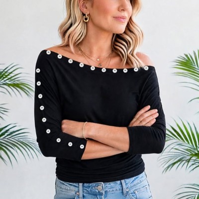 Elara Chic 3/4 Off Shoulder Top | S-XL
