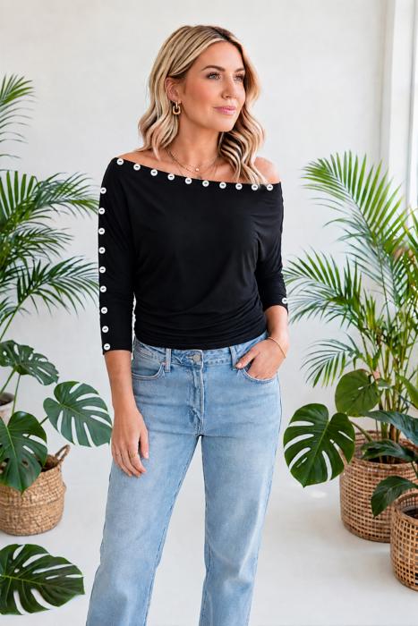 Elara Chic 3/4 Off Shoulder Top | S-XL