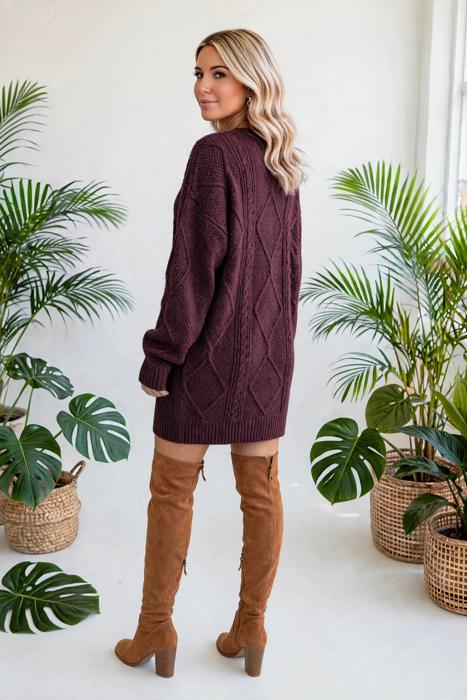 Cozy Cable Knit Sweater Dress | S-XL