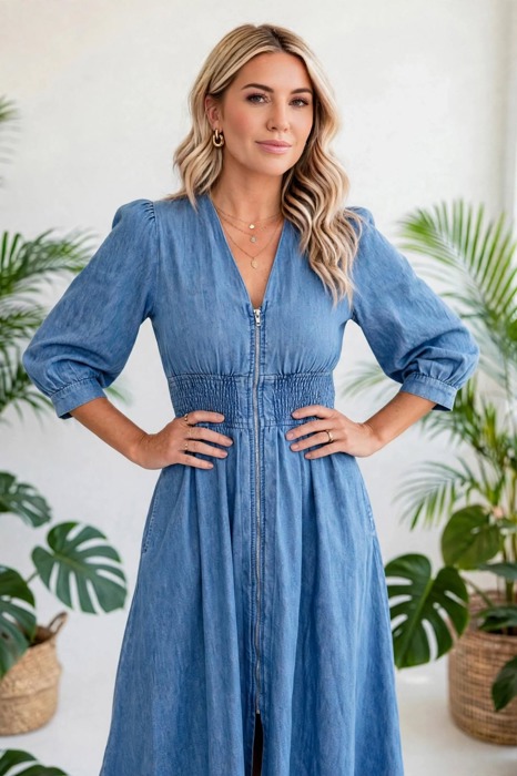 Blue Belle Denim Midi Dress