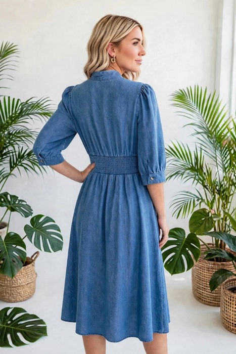 Blue Belle Denim Midi Dress