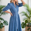  Blue Belle Denim Midi Dress