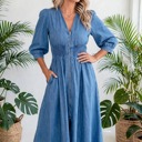  Blue Belle Denim Midi Dress