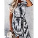 Small Black Wrapped Hemline Dress | S-XL