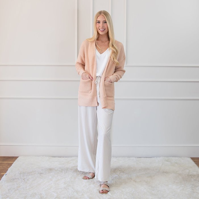Fall Waffle Pocket Cardigan Sweater | S-XL