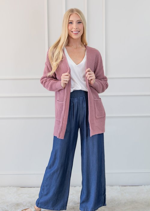 Fall Waffle Pocket Cardigan Sweater | S-XL
