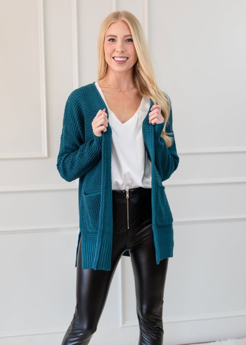 Fall Waffle Pocket Cardigan Sweater | S-XL
