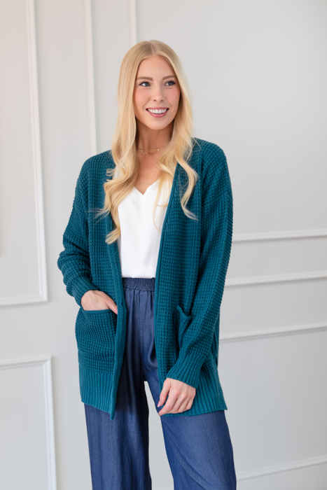 Fall Waffle Pocket Cardigan Sweater | S-XL
