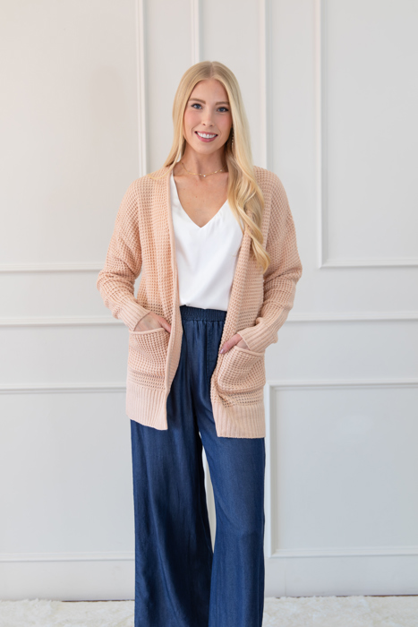 Fall Waffle Pocket Cardigan Sweater | S-XL