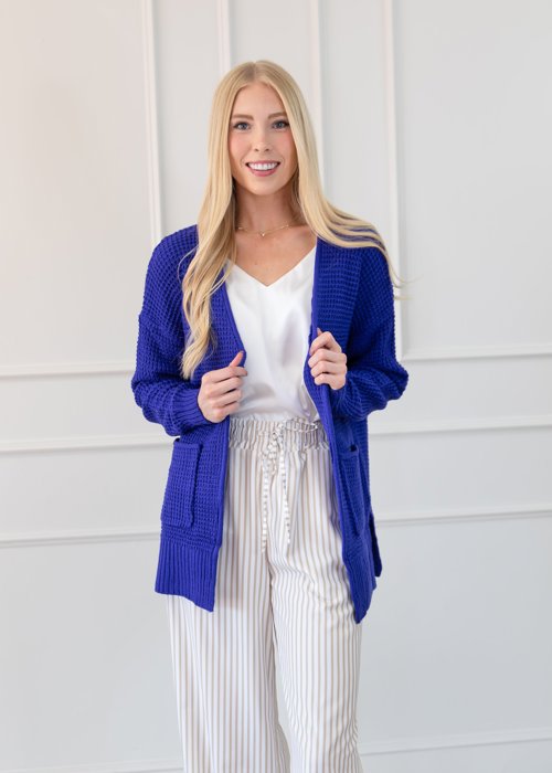 Fall Waffle Pocket Cardigan Sweater | S-XL
