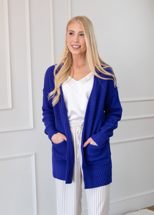 Fall Waffle Pocket Cardigan Sweater | S-XL