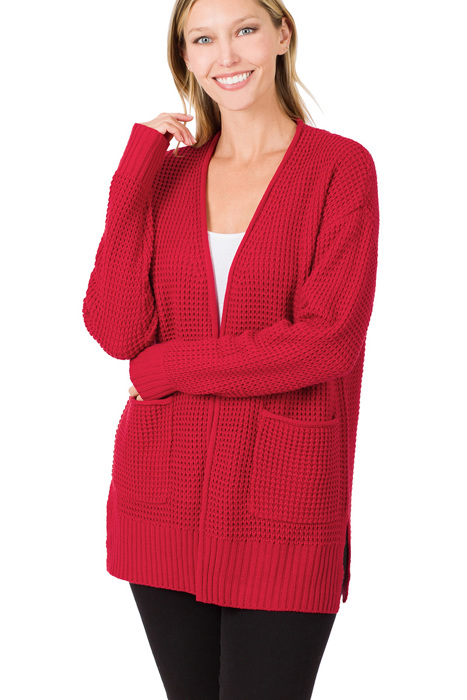 Fall Waffle Pocket Cardigan Sweater | S-XL