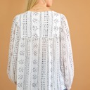  Embroidered Balloon Sleeve Blouse