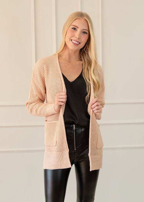 Fall Waffle Pocket Cardigan Sweater | S-XL