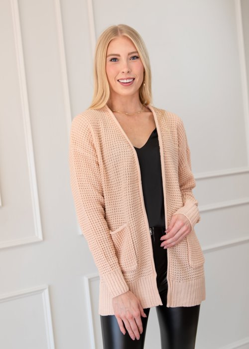 Fall Waffle Pocket Cardigan Sweater | S-XL