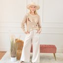  Stripe Wide Leg Adjustable Drawstring Waist Pants | 1X-3X