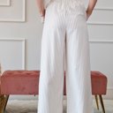  Stripe Wide Leg Adjustable Drawstring Waist Pants | 1X-3X