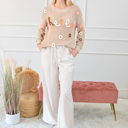  Stripe Wide Leg Adjustable Drawstring Waist Pants | 1X-3X