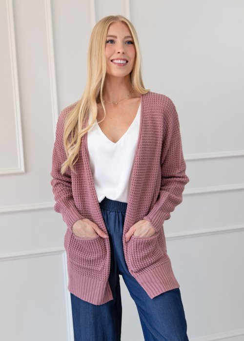 Fall Waffle Pocket Cardigan Sweater | S-XL