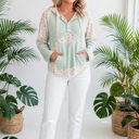  Petal & Thread Button Hooded Patchwork Top | S-XL