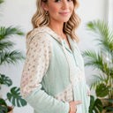  Petal & Thread Button Hooded Patchwork Top | S-XL