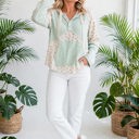  Petal & Thread Button Hooded Patchwork Top | S-XL